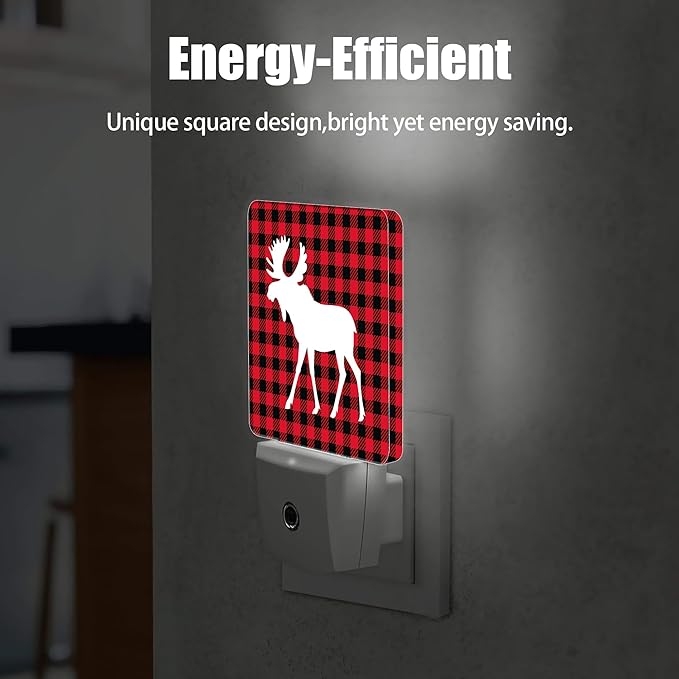 Red Moose Dusk to Dawn Night Light, Auto Sensor Lamp Home Indoor Stairway Kitchen Corridor, Night Lights Plug into Wall Decor, Boys Girls Women Men Room Gifts