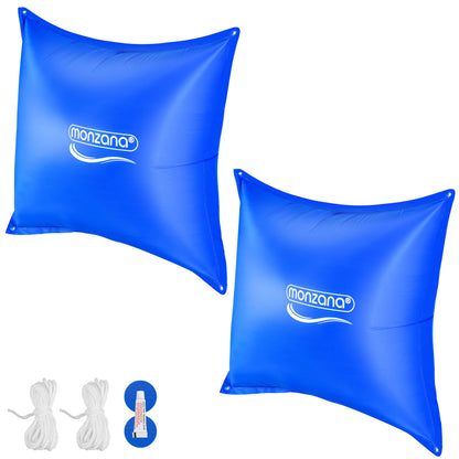 Monzana 2x XL Winter PVC Pool Cushion Chlorine Resistant Rope -20°C Double Seam Safety Valve 4 Reinforced Eyelets Cover