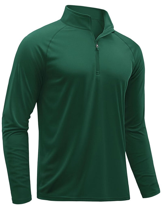 TACVASEN Running Shirts for Men Long Sleeve Uv Protection Shirts for Athletic Summer Tops for Mens Performance Rash Guard Dark Green XXL