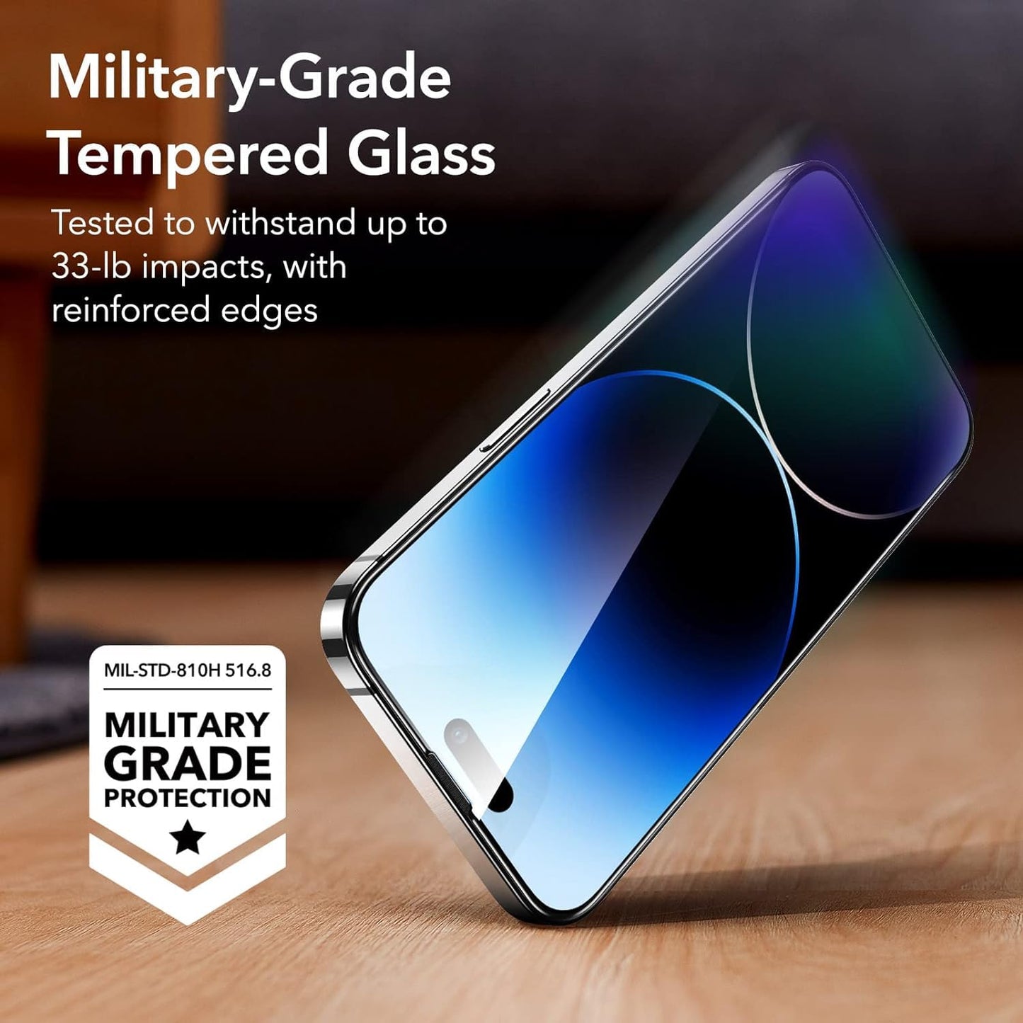 ESR 3 Pack for iPhone 15 Pro Max Screen Protector, [9H Hardness] [Military Grade Shatterproof] Full Coverage Tempered Glass Film with Easy Installation Tool, HD Clear, Scratch Resistant