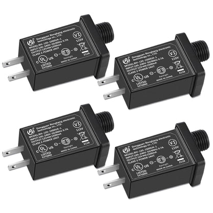 [4Pack] Replacement Yard Inflatable Adapter - 1.5A Transformer US Plug for Halloween Christmas Thanksgiving Inflatables, Class 2 Power Supply 120vac 60hz for LED Light