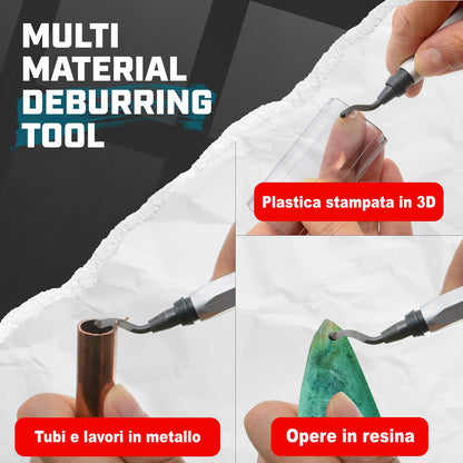 AFA Tooling - Deburring Tool with 10 Extra High Speed Steel Blades - Works on Metal, Resin, PVC, and 3D Printed Plastic Edges - Great for Copper and PVC Pipes, 3D Printing, Resin Art, and Metal Work