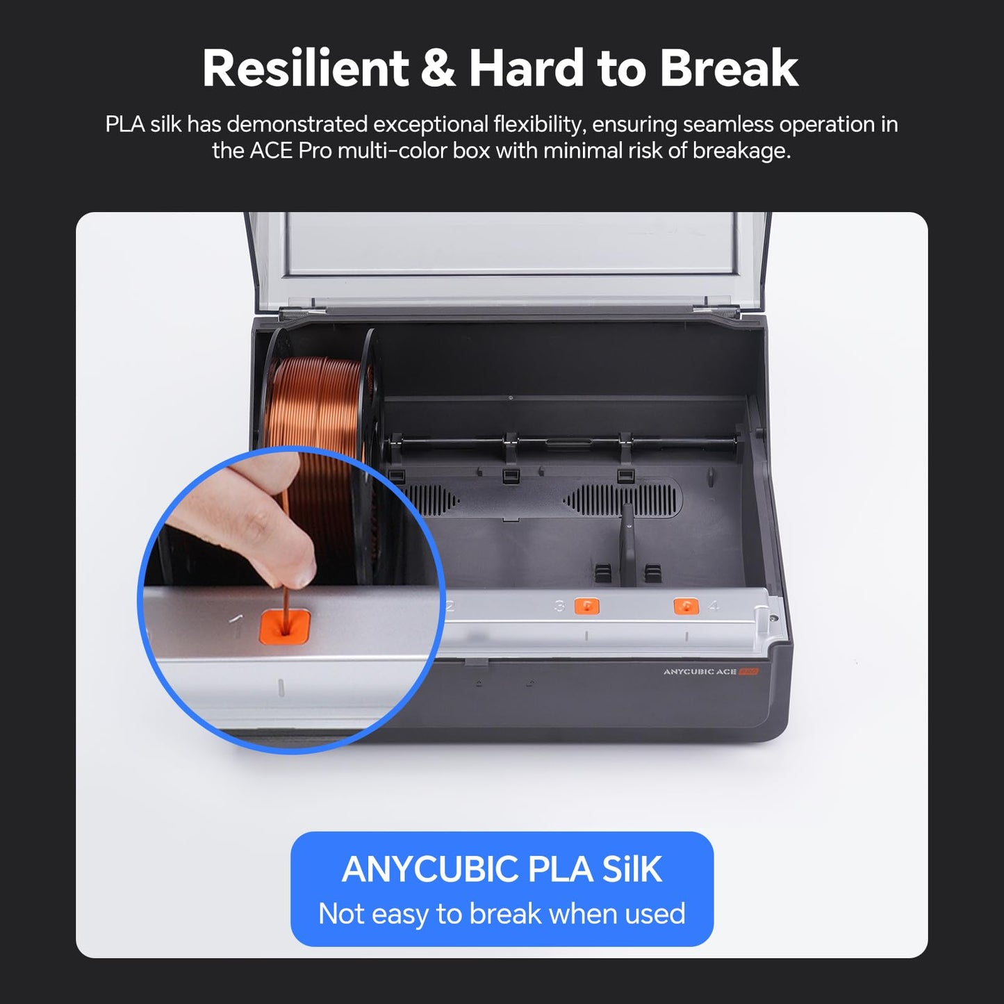 ANYCUBIC Silk PLA Filament 1.75mm, 3D Printer Filament, Dimensional Accuracy +/- 0.02mm, 1KG Spool, Dimensional Accuracy +/- 0.03 mm,Copper