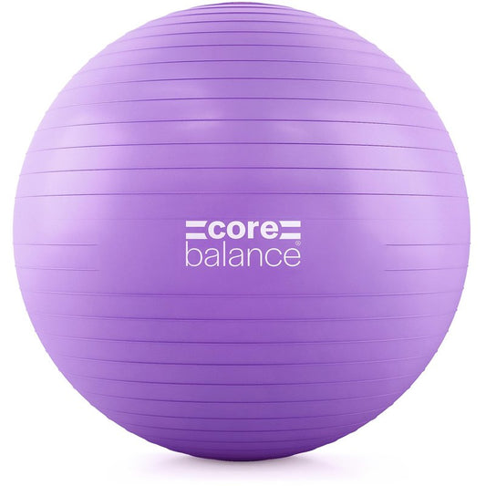 Core Balance Exercise Ball for Workouts, Anti-Burst and Slip Resistant, Swiss Yoga Ball for Pregnancy, Stability, Fitness and Physical Therapy, 4 Sizes, with Pump (29" / 75cm Purple)