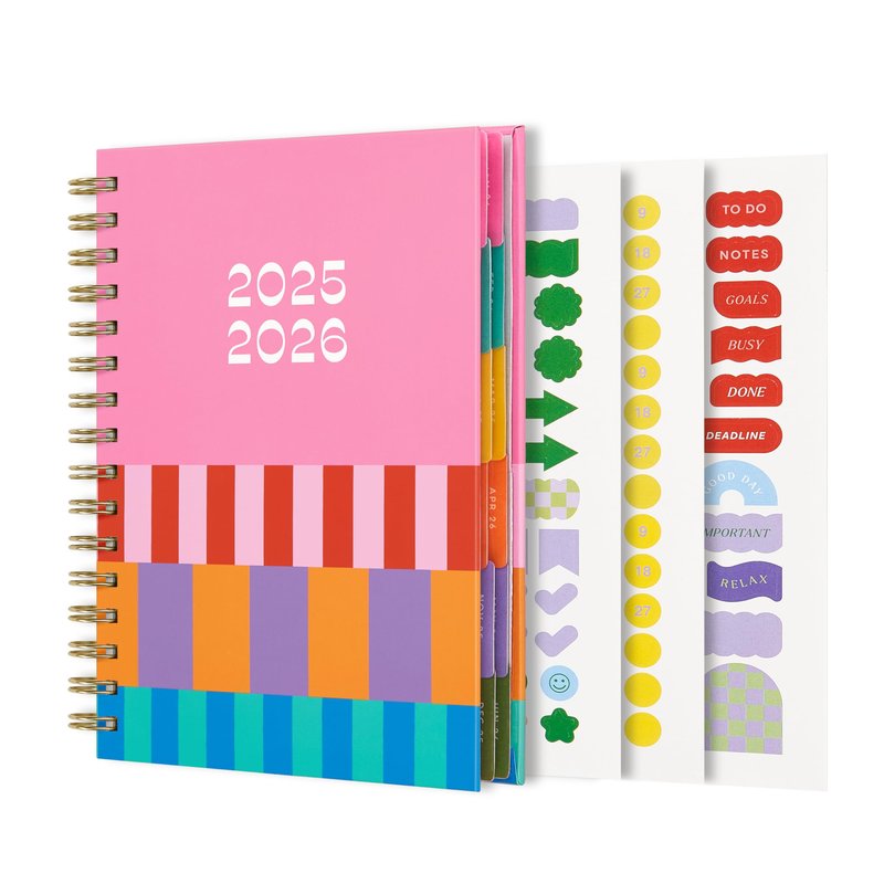 And Per Se Student Planner 2025-2026, Academic Planner July 2025 - June 2026, 8.5" × 6.2", Weekly & Monthly Lesson Plan for Students with Colorful Tabs & Stickers (Stripe)