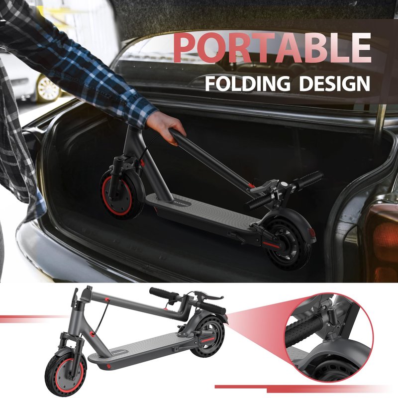 MAXSHOT Electric Scooter for Adults, 8.5/14" Tires, 19/22Mph, 350W/500W Motor, 16-28 Miles Range, Folding E-Scooter with Dual Suspension,APP Control