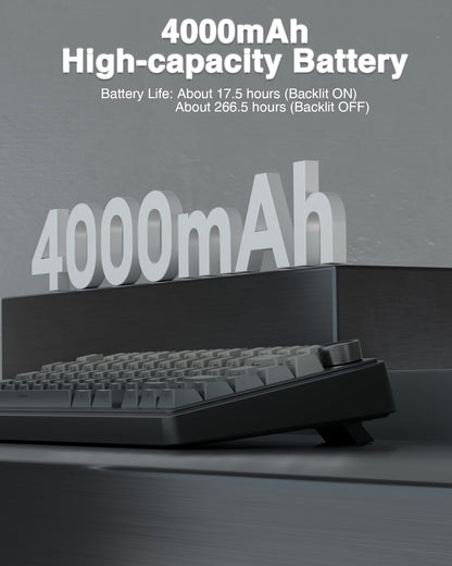 AULA F75 Pro Wireless Mechanical Keyboard,75% Hot Swappable Custom Keyboard with Knob,RGB Backlit,Pre-lubed Reaper Switches,Side Printed PBT Keycaps,2.4GHz/USB-C/BT5.0 Mechanical Gaming Keyboards