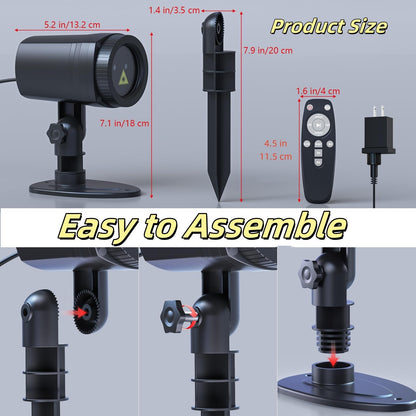 Halloween Projector Lights Outdoor, Remote Control, Waterproof Halloween Decor Energy Saving High Brightness, Timer, 3 Light Modes for Yard, Window Wall, Parties, Community Events, Store Decorations