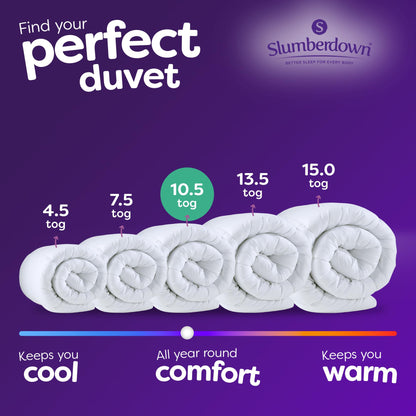 Slumberdown Anti Allergy Double Duvet 10.5 Tog - Allergy UK Approved All Year Round Double Quilt for Allergy Sufferers - Made in the UK, Anti Bacterial and Machine Washable Bedding (200 x 200cm)