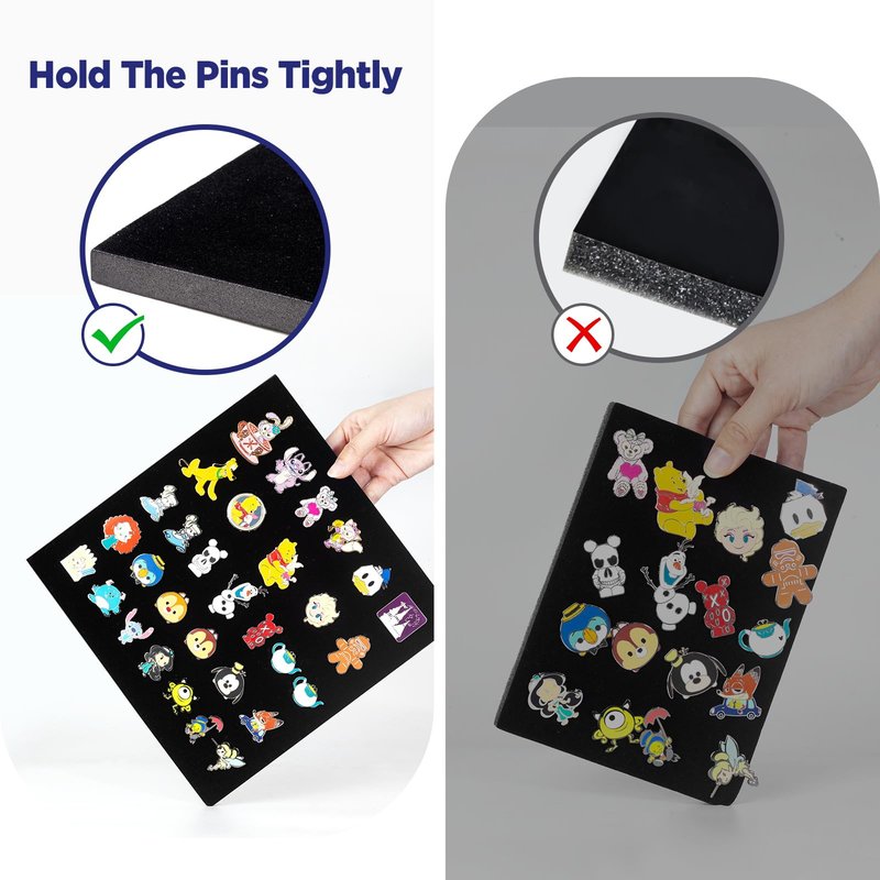 11x11 Enamel Pin Display Frame, Pin Collection Shadow Box, Desktop and Wall Display, Pin Display Case, Enamel Pin Holder, Black