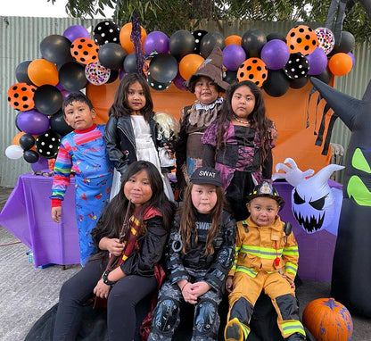 Bonropin Halloween Balloon Garland Arch kit with Halloween Spider Web, Boo Aluminum Foil Banner Balloons, Spider Balloons, Black Orange Purple Confetti Balloons for Halloween Day Party Decorations