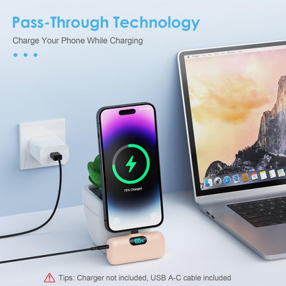 Small Portable Charger for iPhone,Upgraded 5000mAh PD Fast Charging Power Bank,Mini Battery Pack Backup Charger Compatible with iPhone 14/14 Pro Max/13/13 Pro/12 Pro/11/XS/XR/X/8/7/6 etc-Black