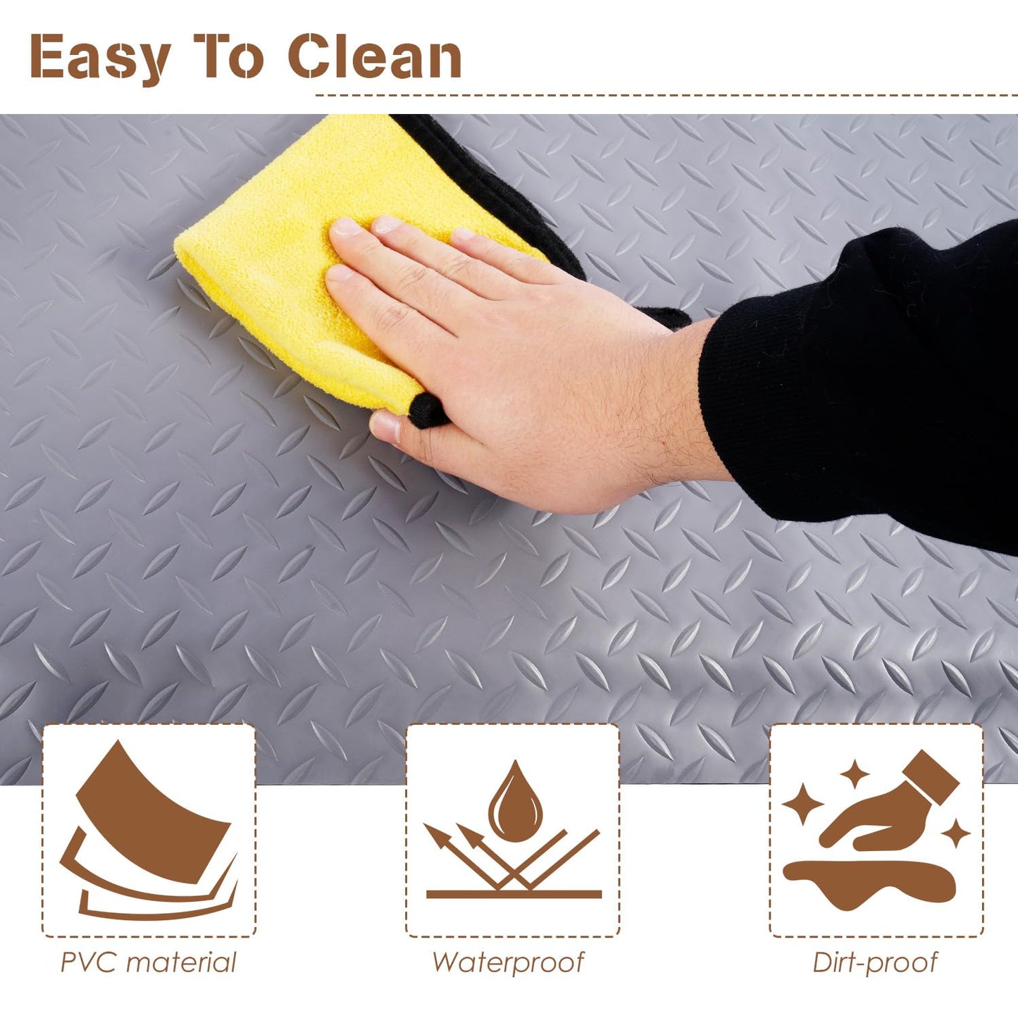tonchean 3' x 7' Anti Fatigue Mats Industrial Extra Thick 15/16" Ergonomic Standing Floor Pad, Reducing Pressure, Work Mats for Machinist Workshop Garage - Grey
