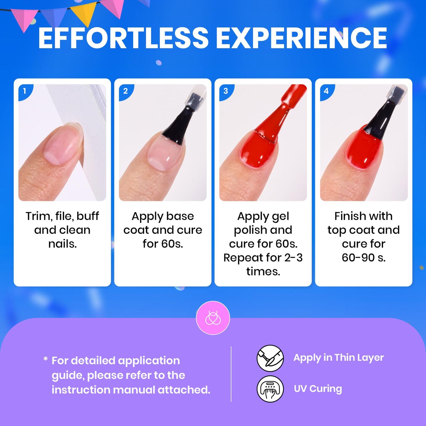 Beetles Halloween Gel Nail Polish Set, 24 Pcs Purple Blue Hot Red Gel Nail Polish Green Glitter Gel Polish Unicorn Collection Soak off UV with Glossy & Matte Top Base Gift for Women