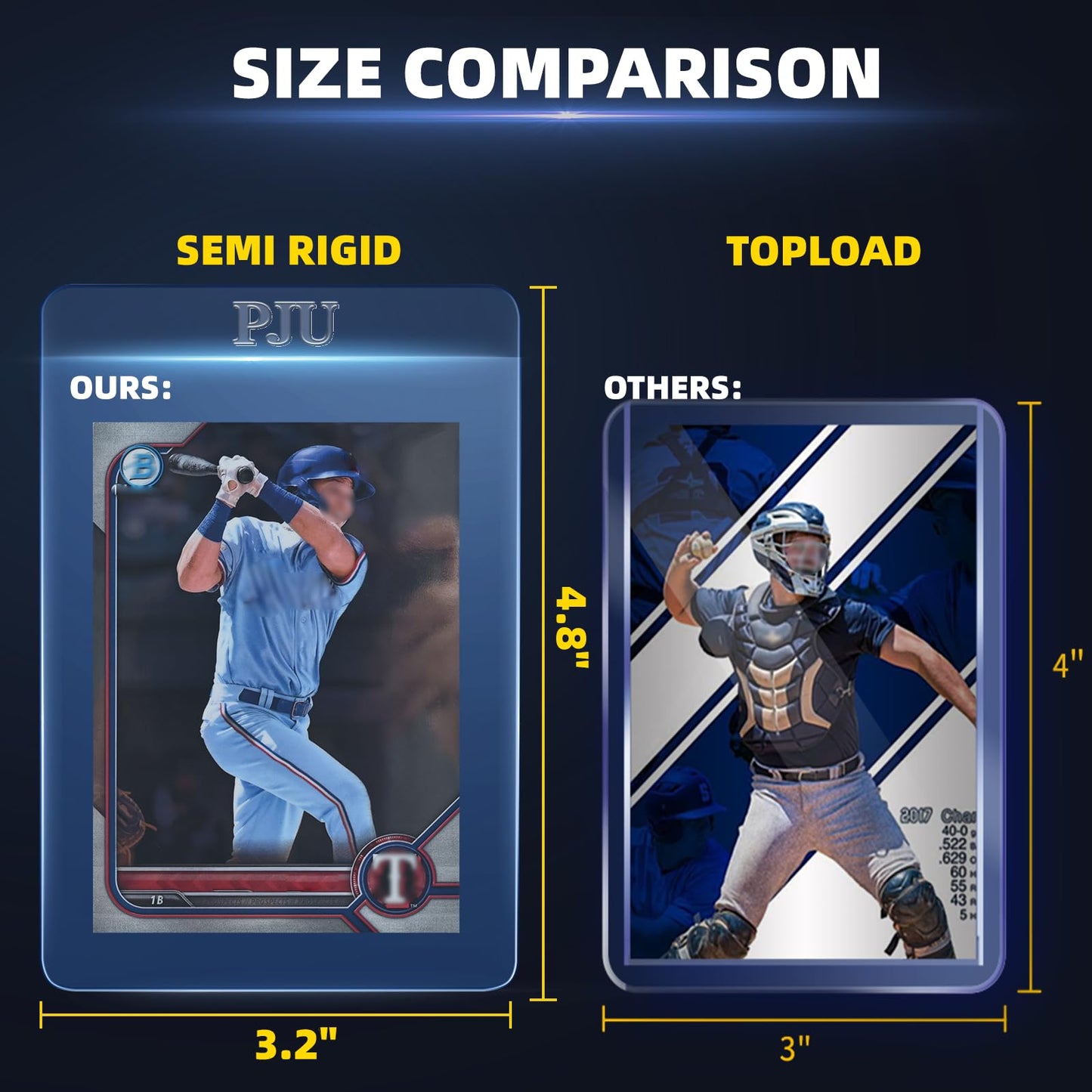 200ct Semi Rigid Card Holders & 200ct Card Sleeves for PSA, SGC, BGS, CSG Graded Card Submissions, Semi Rigid Baseball Cards Sleeves Protectors, PSA Graded Trading Cards Sleeve