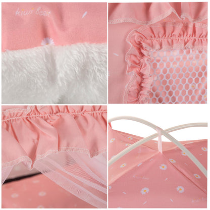 SEIMMIE Cat Princess Bed Tent House - Kitty Cute Tent Indoor,Small Dog House Indoor/Outdoor Cave Nest Bed Small Dog Tent for Cat,Puppy Tent (15.7"x15.7"x14.5"/Pink)