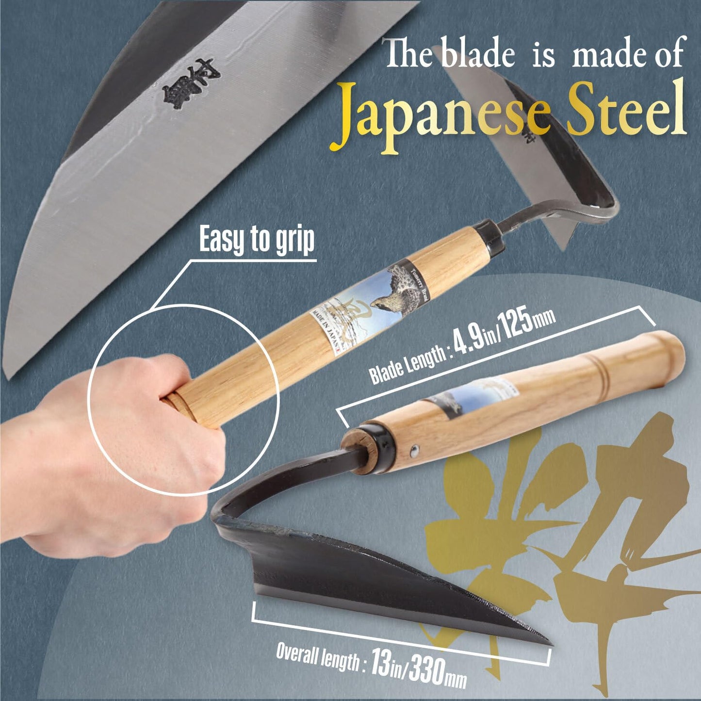 Japanese Weeding Tool Very Sharp Edge Nejiri Gama - Made in Japan - Traditional Craftsmanship