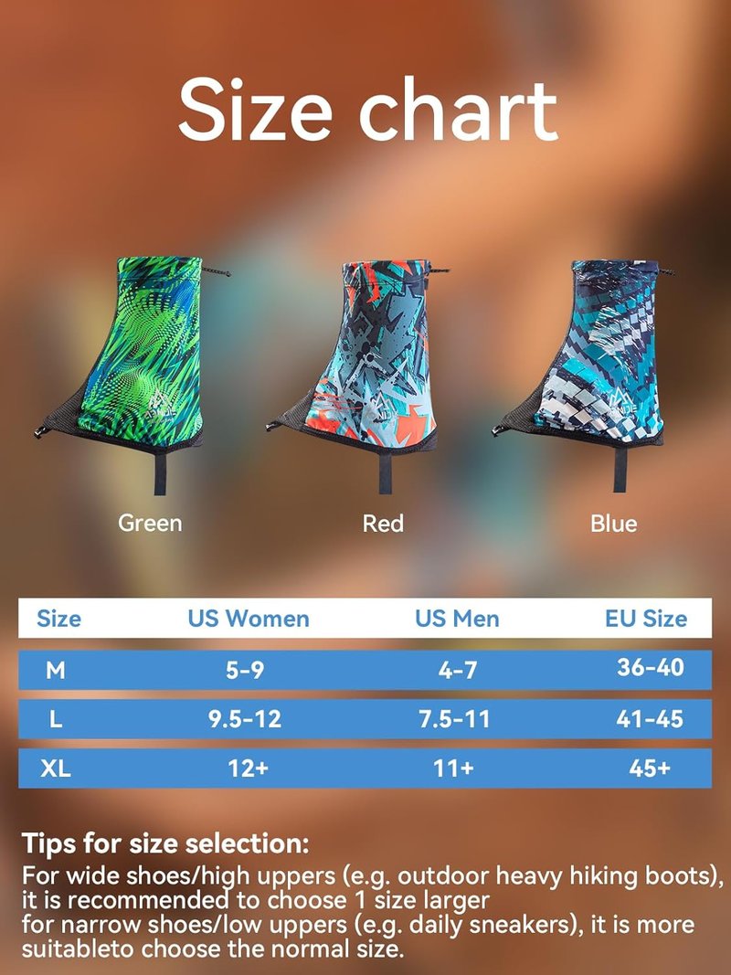 Trail Gaiters for Hiking & Running | Breathable Low Shoe Gaiters for Outdoor Protection
