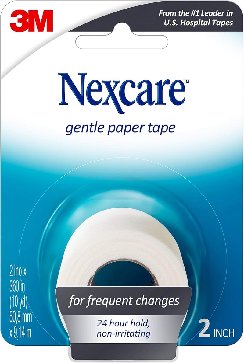 Nexcare Gentle Paper Tape - Medical Adhesive for Secure Dressings | 2 In x 10 Yds, 1 Roll