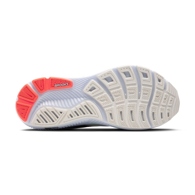 Brooks Men’s Ghost 17 Neutral Running Shoe - White/Pink Clay/Gecko - 7 Wide