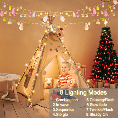 Battery Operated Fairy String Lights, Acrylic Gems Jewels String Lights with Remote 8 Modes Timer Function,30 Warm White LED Battery Powered Fairy Lights for Bedroom Party Decor