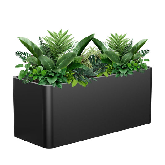 BHCORTEN Metal Rectangular Planter Box 36" L x 15" W x 15" H,Large Planter for Outdoor Plants with 6 Drainage Holes for Commercial Residential Patio Deck Garden