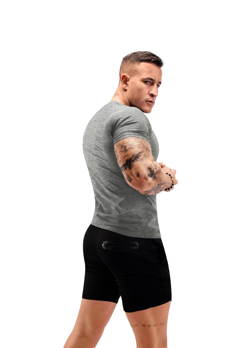 FUXERT Sauna Shirt for Men Sweat Sauna Suit for Gym Exercise Compression Shirt Workout Shapewear (GY XL)