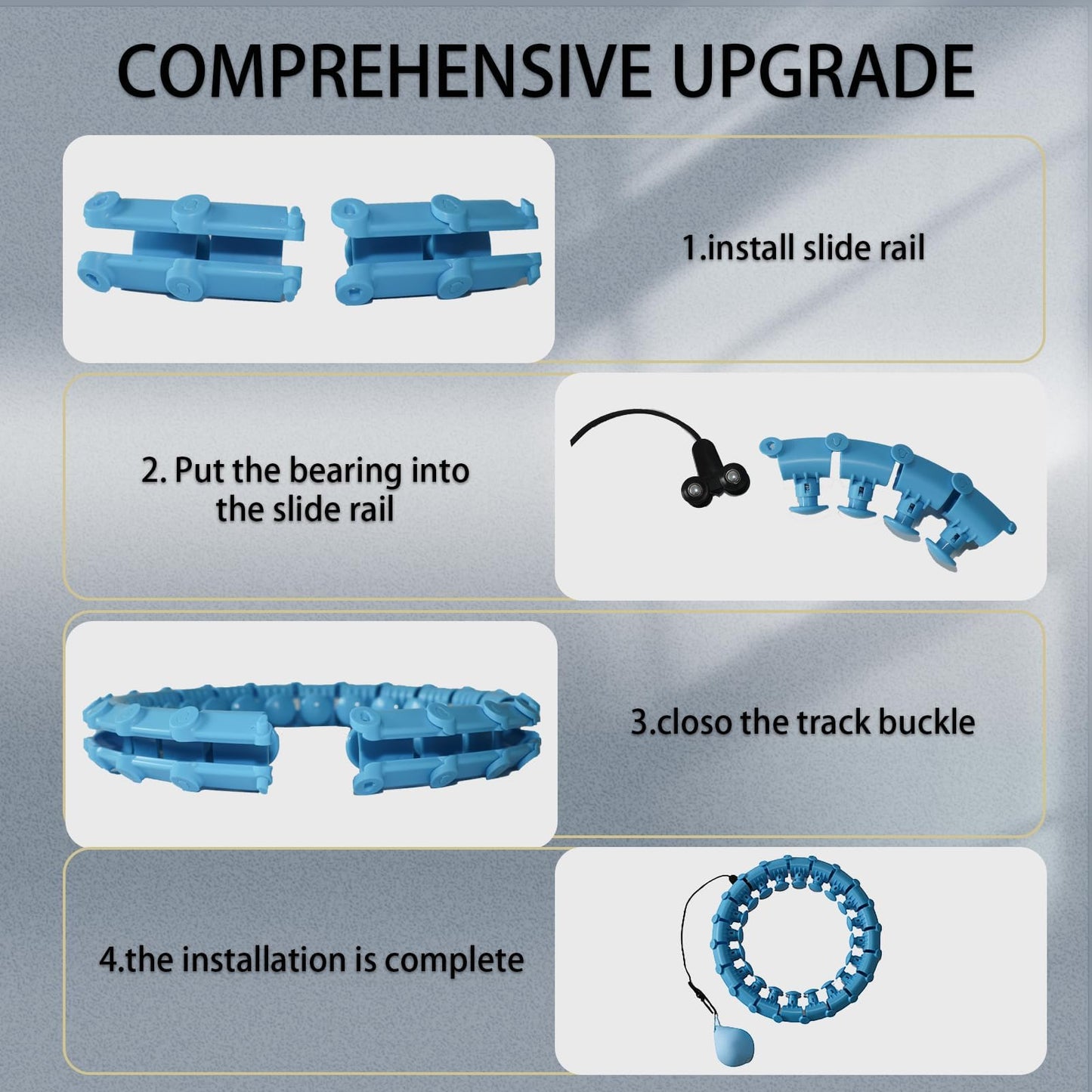 Dumoyi 2025 New Upgraded Smart Weighted Hoop for Adults Weight Loss,Infinity Fitness Hoop Plus Size for Women Smart Exercise Equipment