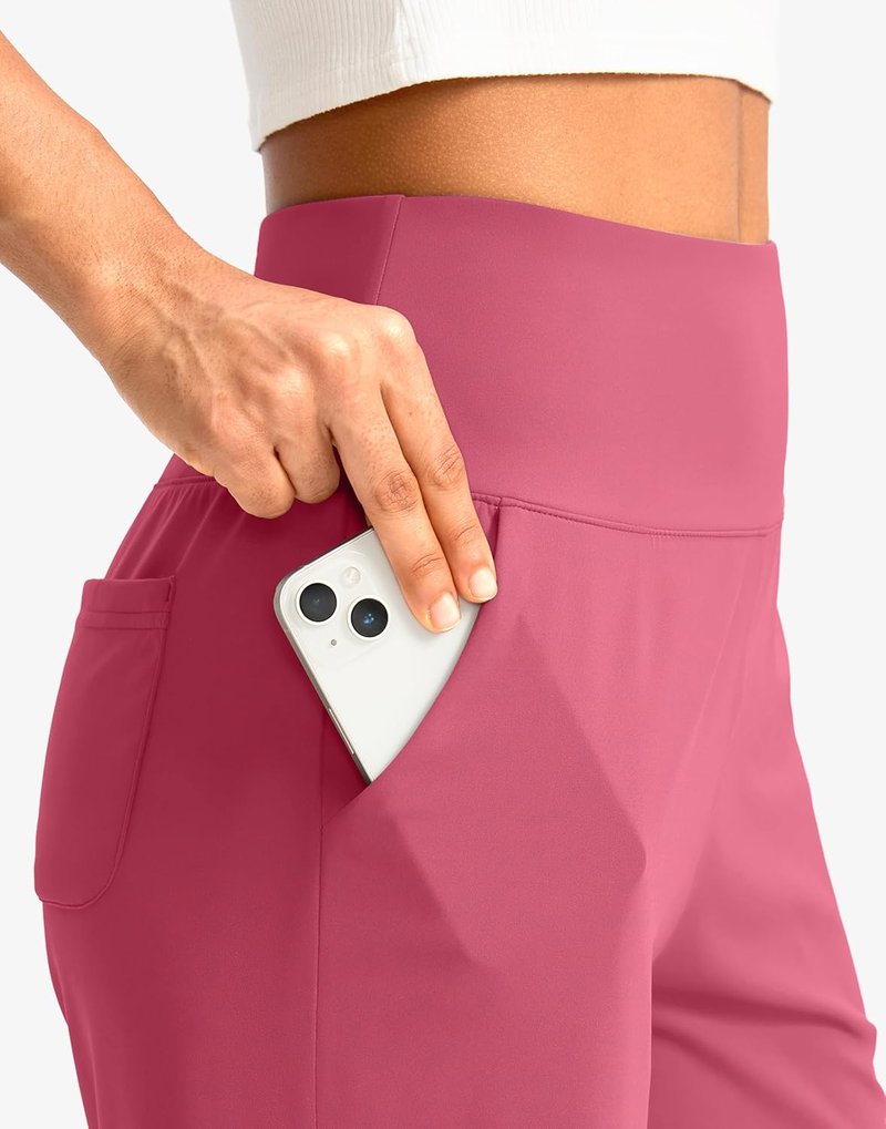 Women's Bermuda Long Shorts - High Waisted 9" Knee Length with Pockets for Athletic Walking & Workouts