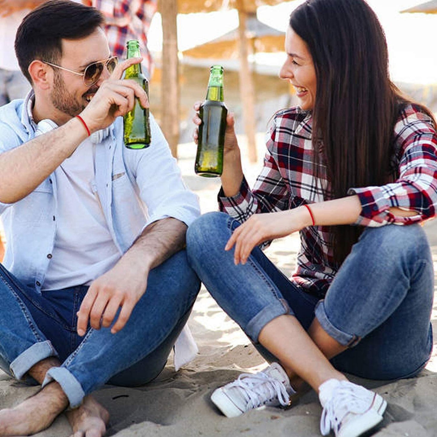 Desimtion Valentines Day Gifts for Her Couples Bracelets Red String of Fate Matching Bracelets for Couples Gifts for Him and Her, Long Distance Relationship Gifts for Girlfriend and Boyfriend