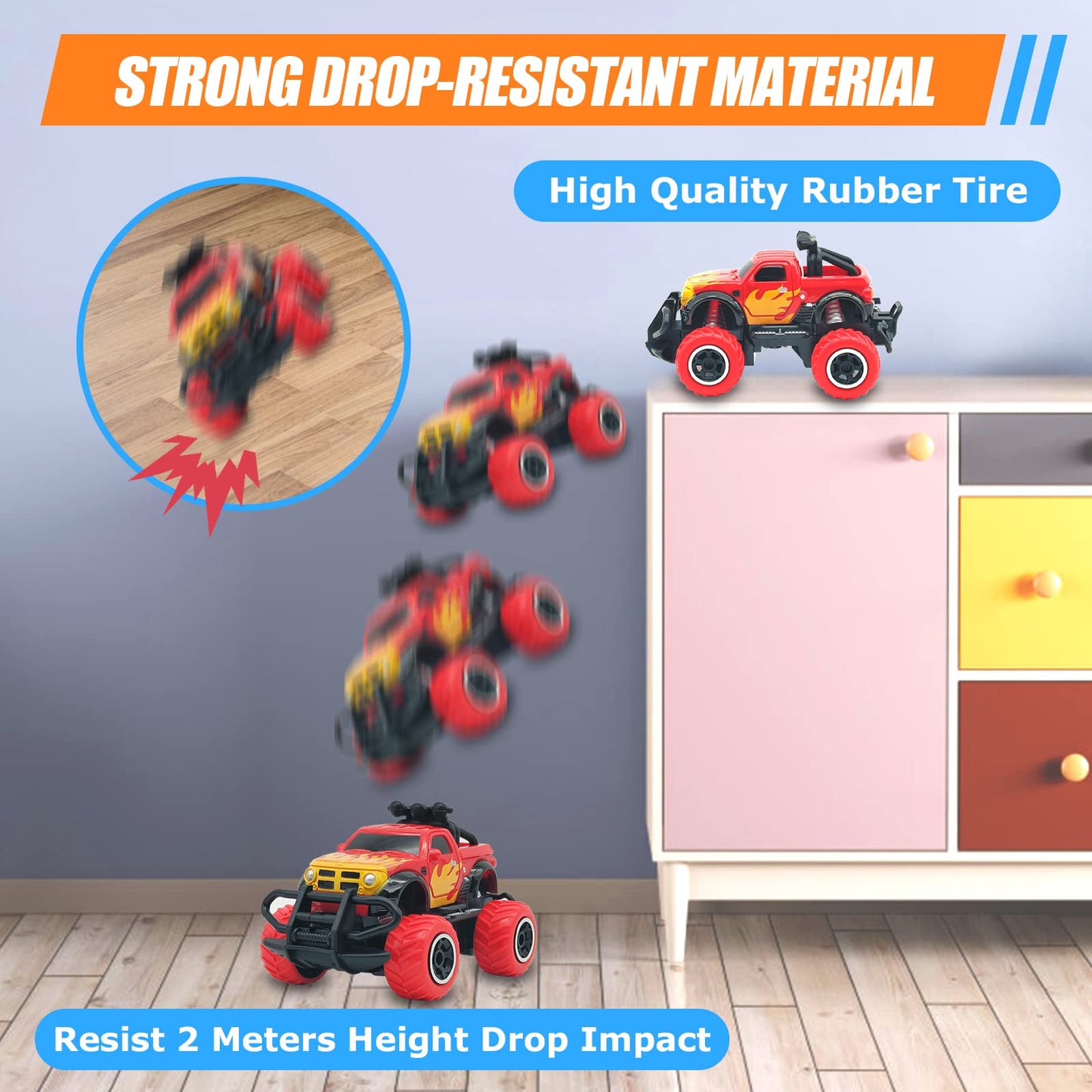 Pup Go RC Racing Car for Kids, 4-Channel Remote Control Race Car for Boys Girls Age 3-9, Thrilling Indoor Outdoor Racing Experience,Truck Toy, Great Gift for 3 4 5 Year Old Red 2.4GHz