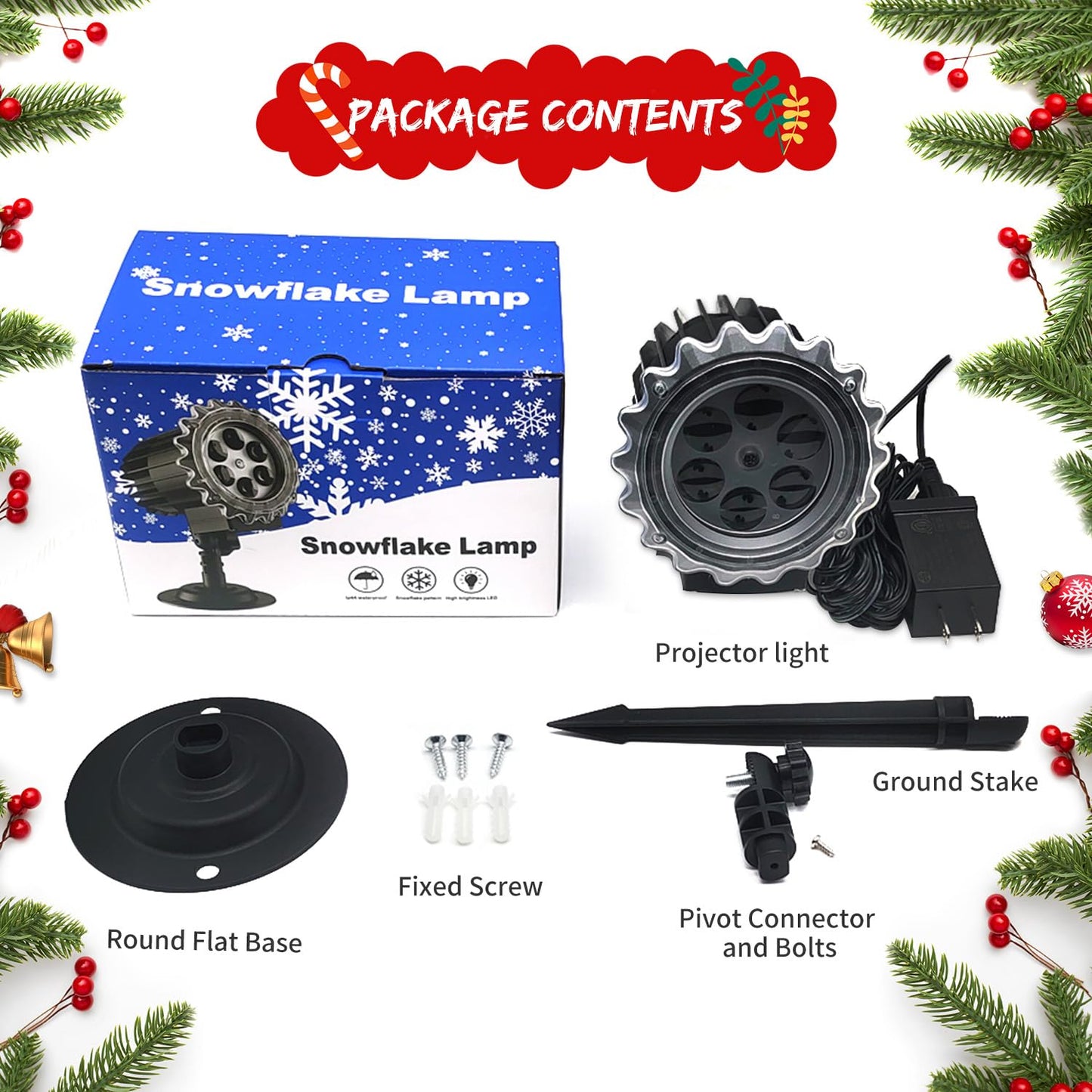 Christmas Snowfall Projector Lights, MILPROX Indoor Outdoor Holiday Snowflake Projector Lights, Clear Rotating Snow Falling Lamp for Halloween Xmas Party Garden Landscape Decoration（Snow Spots）