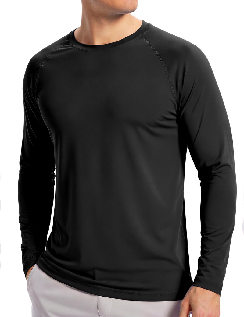 KINSWT Men's Sun Protection Shirts UPF 50+ Long Sleeve Swim Shirts UV SPF Quick Dry Lightweight Rash Guard