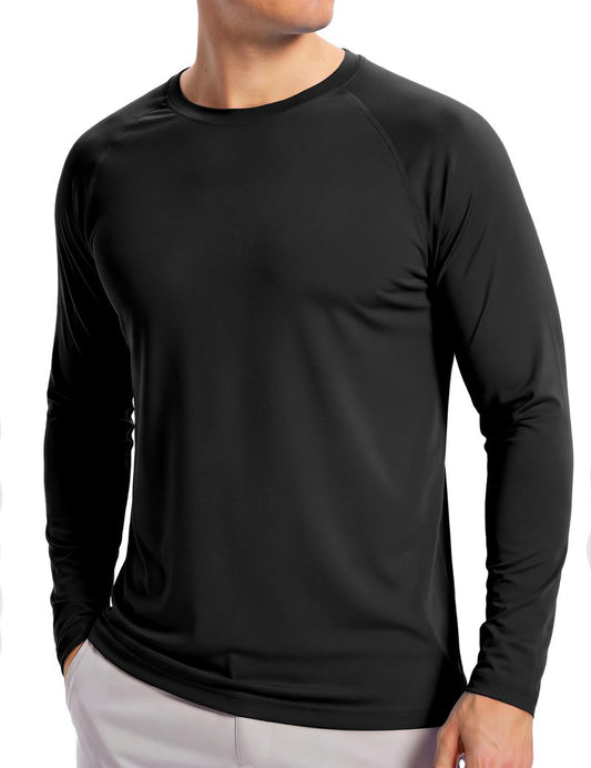 KINSWT Men's Sun Protection Shirts UPF 50+ Long Sleeve Swim Shirts UV SPF Quick Dry Lightweight Rash Guard