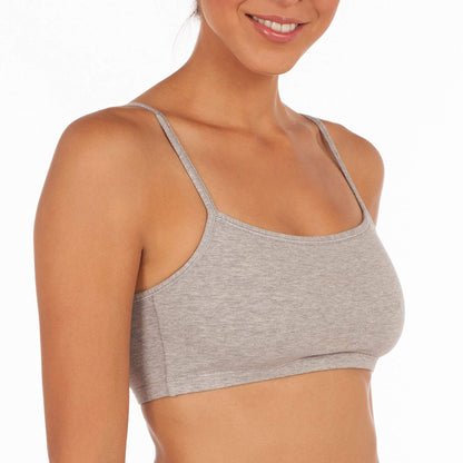 Fruit of the Loom womens Spaghetti strap Pullover Sports Bra, White/Heather Gray/Black, 6-count (2 of each color)