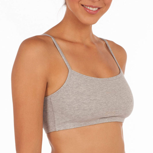 Fruit of the Loom womens Spaghetti strap Pullover Sports Bra, White/Heather Gray/Black, 6-count (2 of each color)