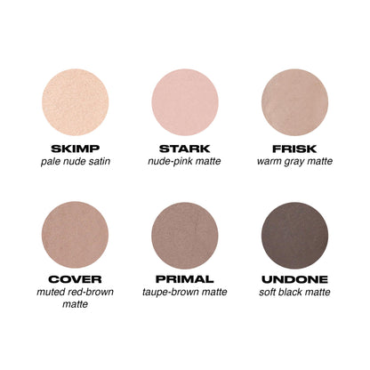 Urban Decay Naked 2 Basics Mini Eyeshadow Palette - 6 Matte Nude Shadows, Multi-Use Powder for Eye, Contour, or Brows, Ultra-Blendable Cool-Tone Neutrals, Long-lasting Wear, Travel Makeup with Mirror