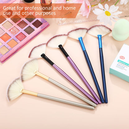 9 Pieces Facial Fan Mask Brushes, Soft Facial Applicator Brushes Tools for Peel Glycolic Makeup for Mud Cream(Champagne)
