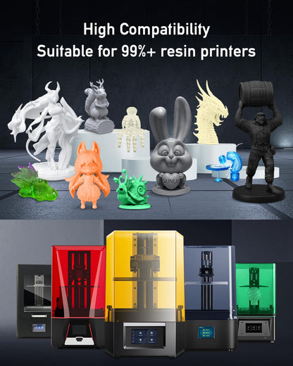 SUNLU ABS Like Resin for 3D Printer 1KG, 405nm UV Curing Photopolymer Rapid 3D Resin for 2K 4K 6K 8K LCD/DLP/SLA 3D Printers, Non-Brittle & High Precision & Low Shrinkage, 1000G, Grey