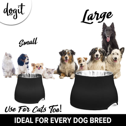 Dogit 2-in-1 Elevated Dish/Bowl, Black, 900 ml
