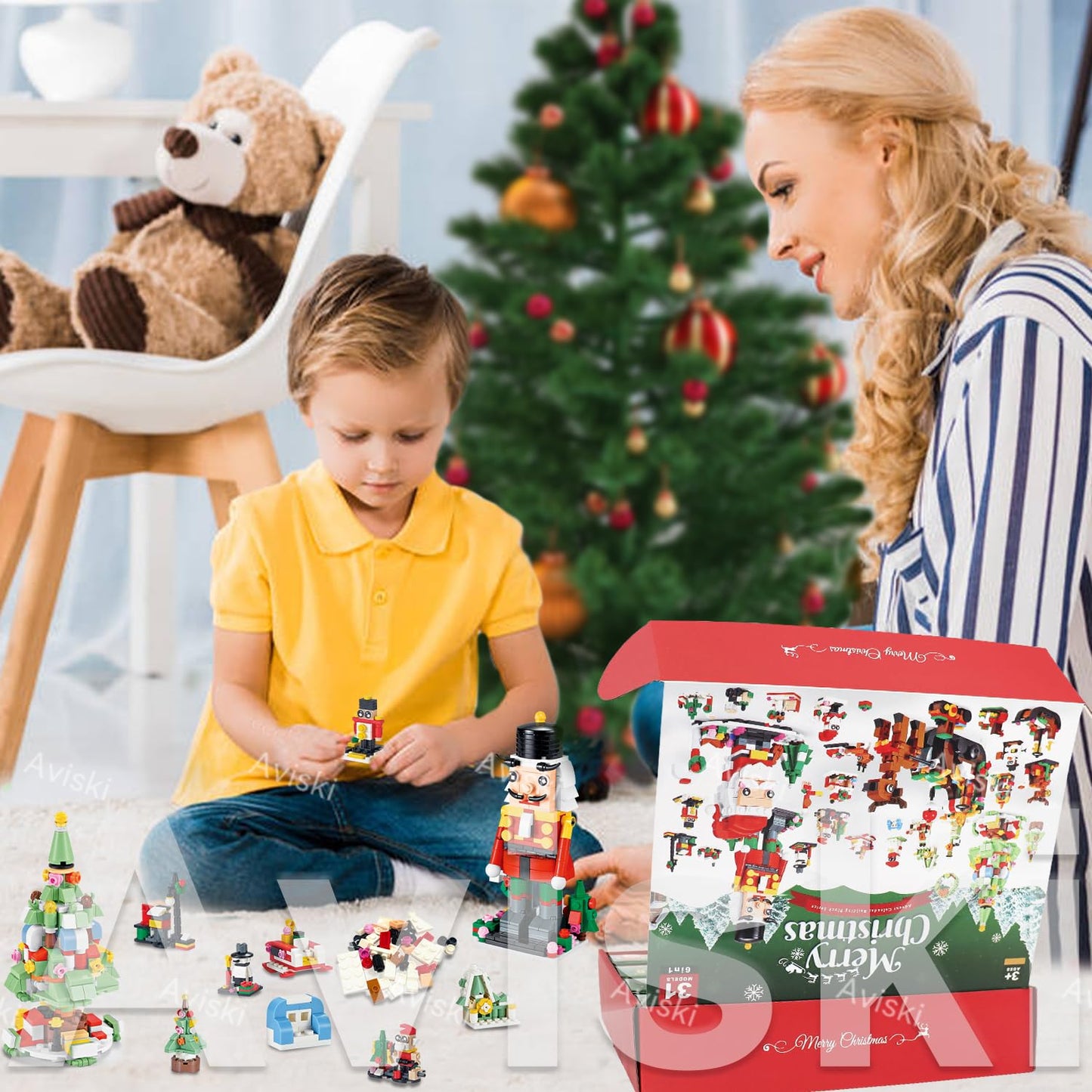 Christmas Advent Calendar 2025, 6 in 1 Building Blocks, 24 Days Countdown Calendar Toys for Kids, Building Toys Party Favors, Xmas Gifts for Boys & Girls