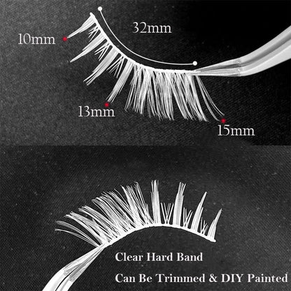 MUQIU37 White Lashes Fairy Eyelashes Cat Eye Wispy Spiky False Eyelashes Cosplay Manga Lashes Halloween Easter Lashes Natural Anime White Fake Lashes Fox Eye Long Volume Fake Eyelashes (MQ15-5 Pairs)
