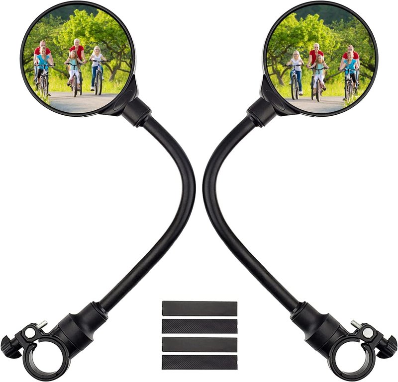 2pcs Bike Mirror, Adjustable Handlebar Rear View Mirrors For Mountain Road Bike Bicycle Electric Motorcycle Black