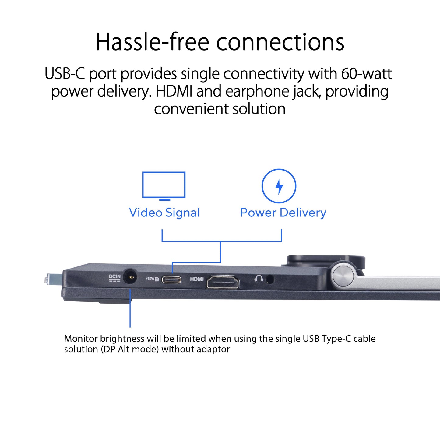ASUS ZenScreen 16” Portable USB Monitor (MB169CK) - Full HD, IPS, Dual USB-C, Mini-HDMI, Eye Care, Flicker Free, Blue Light Filter, Anti-Glare Surface, 360° Kickstand, 3 yr Warranty