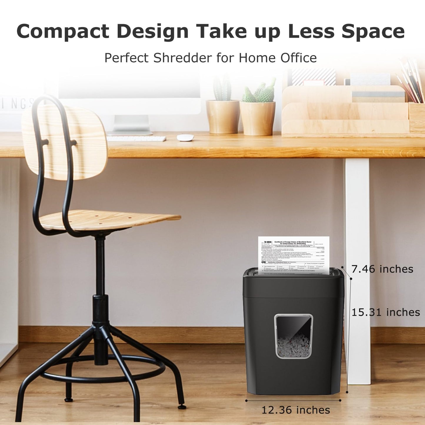 Bonsaii 8-Sheet Cross-Cut Paper Shredder for Home Office, P-4 Security, Shreds Credit Cards, Staples, Paper Clips, Overheat Protection, Easy Jam Clearance, 16L Bin (C261-C NEW)