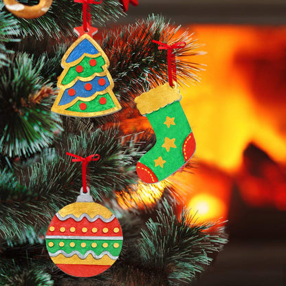 Christmas Crafts for Kids - DIY Christmas Tree Decorations Resin Ornaments Kits (Includes Paints Brushes) - Stocking Stuffers DIY Xmas Ornaments for Kids Toddlers Girls Boys Ages 3-5 4-8 8-12