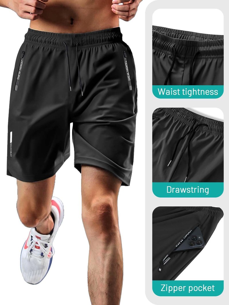 Hidkat Men's Athletic Shorts Lightweight Sport,Gym,Workout，Running Jogging Shorts Quick Dry with Zipper Pockets