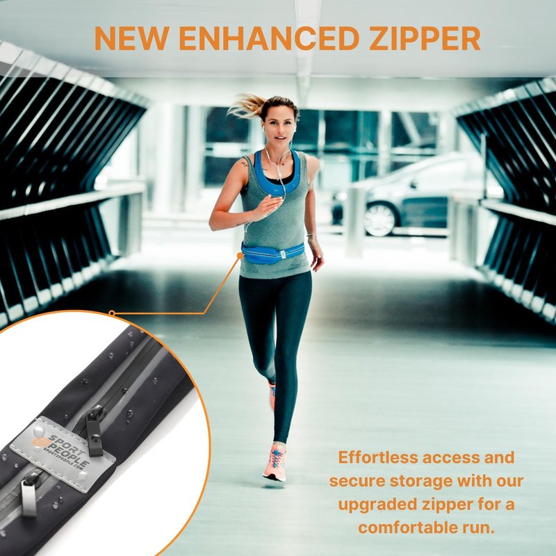Running Belt for Women and Men, Waterproof Phone Holder for Running, Reflective 2-Pocket Waist Pack for Storing Runner’s Essentials Safely, Running Fanny Pack Fits Most Phones, Adjustable Belt Bag