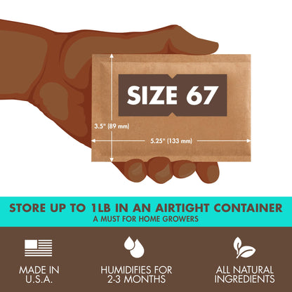 Boveda 58% Two-Way Humidity Control Packs For Storing 1 lb – Size 67 – 4 Pack – Moisture Absorbers for Storage Containers – Humidifier Packs – Hydration Packets in Resealable Bag