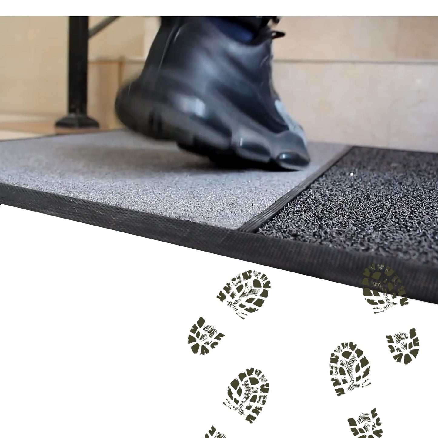 SINOPED Wet Dry Shoe Cleaner Shoe Mat, 31x17 inch Non Slip Floor Mat, Indoor Outdoor Welcome Rug, Disinfectant Sanitizer for Doors